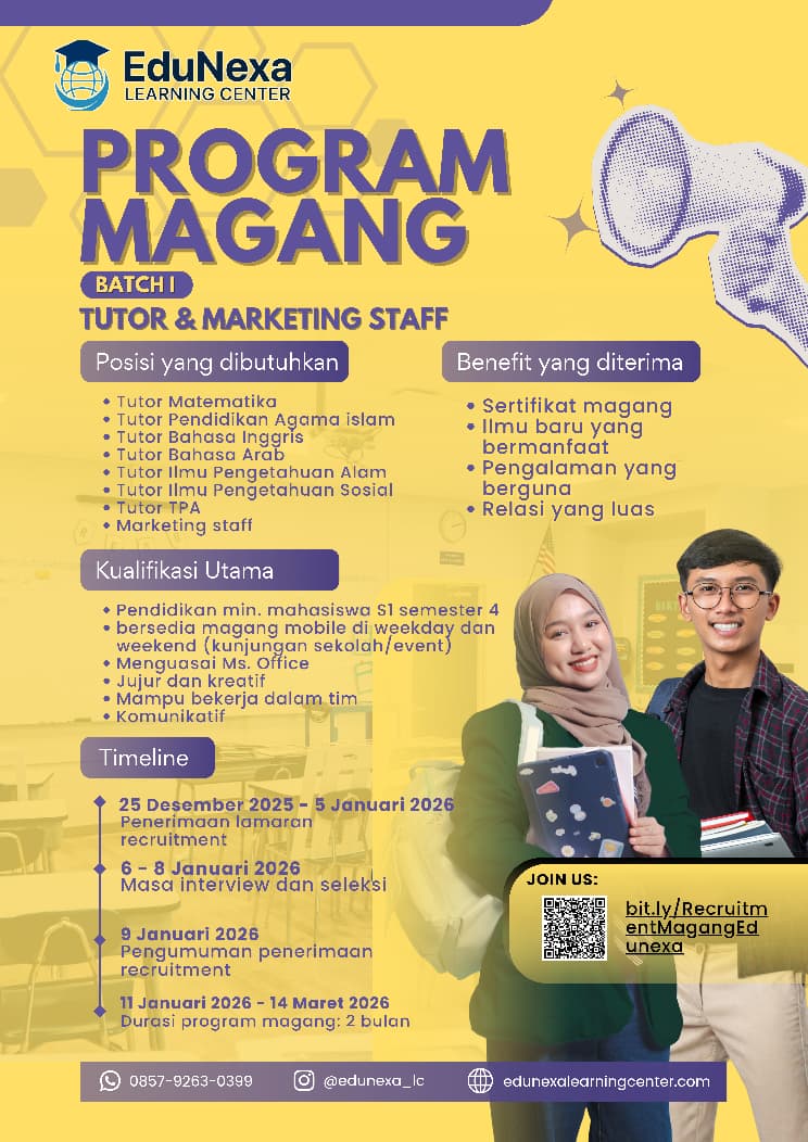 Edunexa Learning Center Buka Program Magang Batch 1